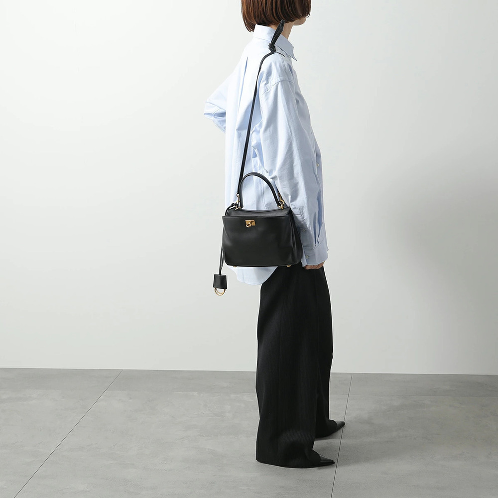 Balenciaga Rodeo handbag leather shoulder bag BLACK
